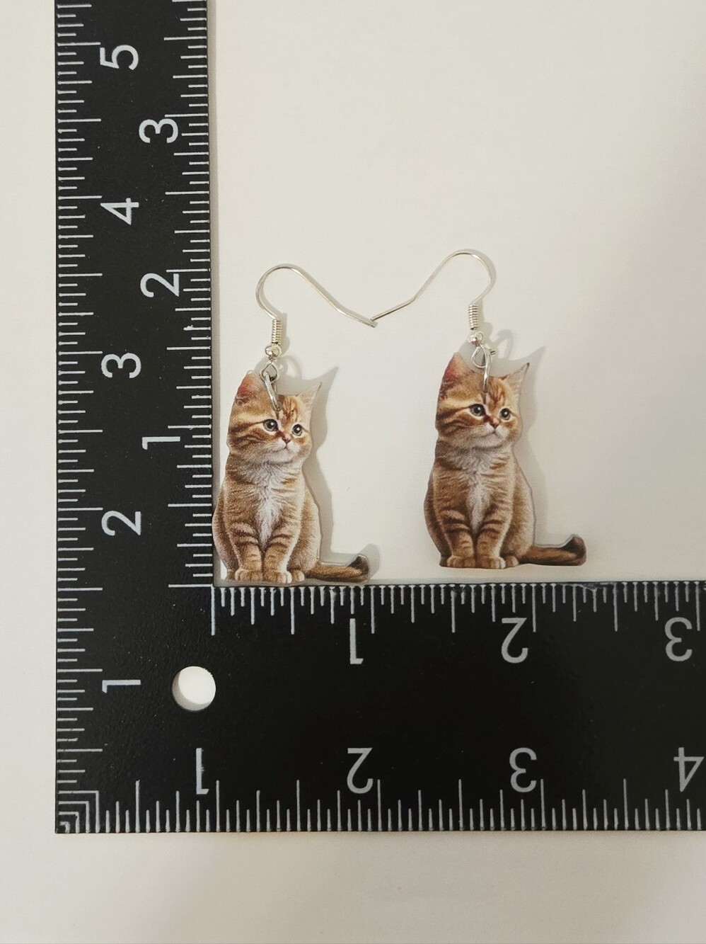 Pretty Orange Cat Tabby Kitten Dangle Earrings - Picture 11 of 16